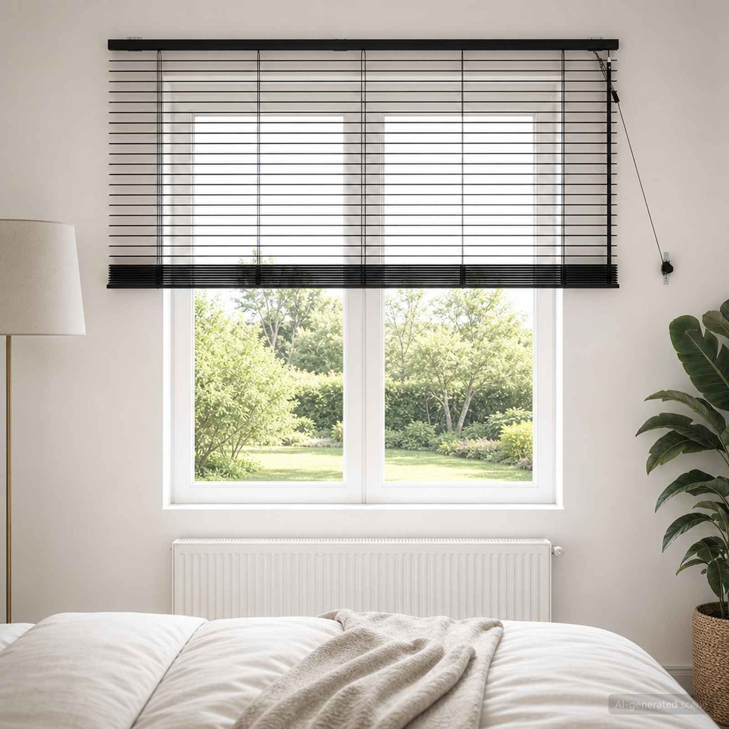vidaXL Βενετσιάνικη Σκίαση Μαύρο 160 x 130 εκ 35 mm