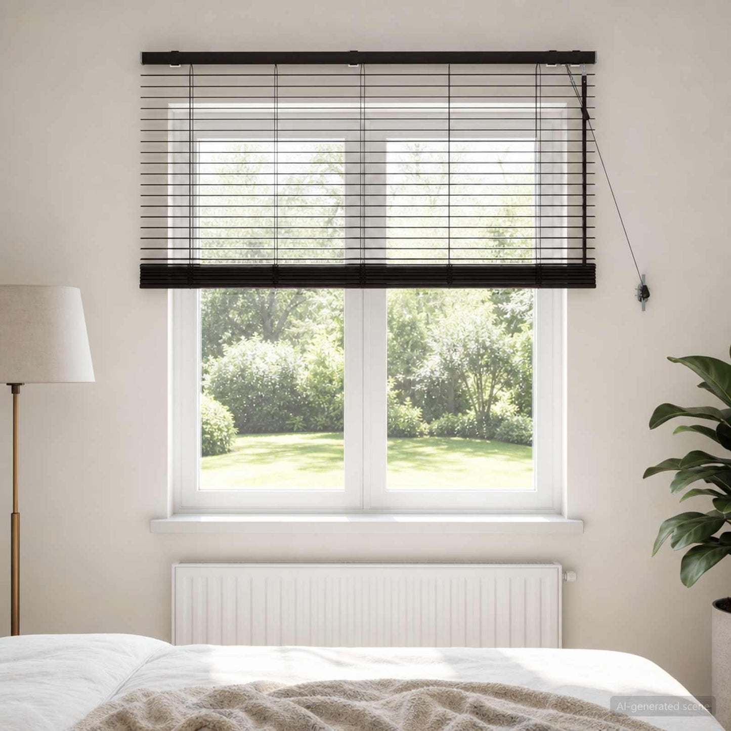 vidaXL Βενετσιάνικη Σκίαση Σκούρο Καφέ 135 x 130 εκ 35 mm