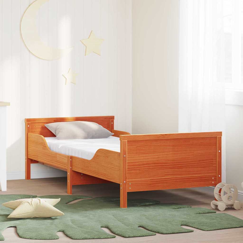 vidaXL Σκελετός Κρεβατιού Καφέ 80 x 200 cm Στερεά ξυλεία πεύκου