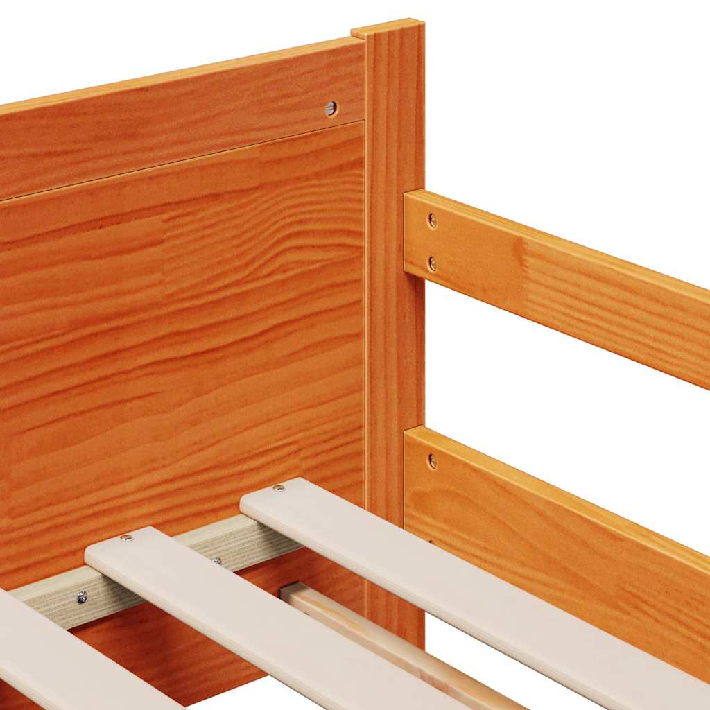 vidaXL Σκελετός Κρεβατιού Καφέ 80 x 200 cm Στερεά ξυλεία πεύκου