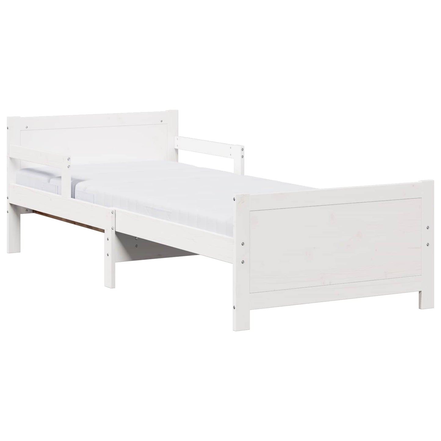 vidaXL Σκελετός Κρεβατιού Λευκό 80 x 200 cm Στερεά ξυλεία πεύκου