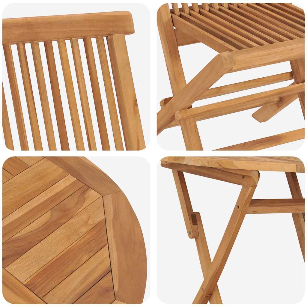 vidaXL Σέτ φαγητού για κήπο 3 pcs Καφέ Μασίφ ξύλο teak