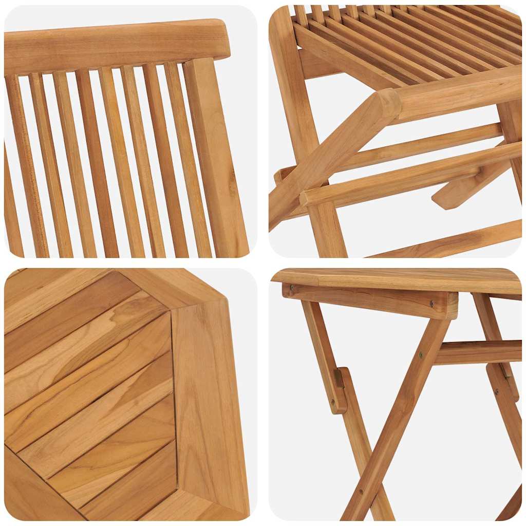 vidaXL Σέτ φαγητού για κήπο 3 pcs Καφέ Μασίφ ξύλο teak