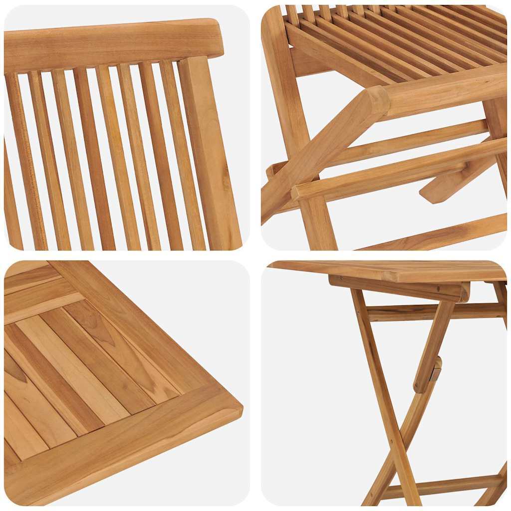 vidaXL Σέτ φαγητού για κήπο 3 pcs Καφέ Μασίφ ξύλο teak