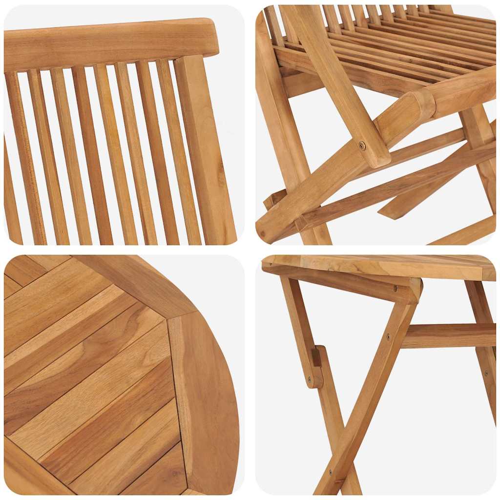 vidaXL Σέτ φαγητού για κήπο 3 pcs Καφέ Μασίφ ξύλο teak