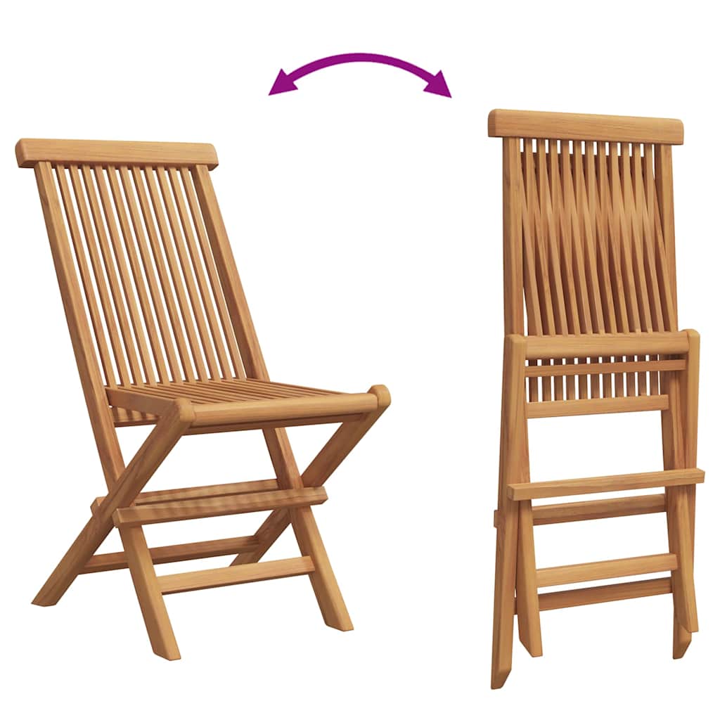 vidaXL Σέτ φαγητού για κήπο 5 pcs Καφέ Μασίφ ξύλο teak