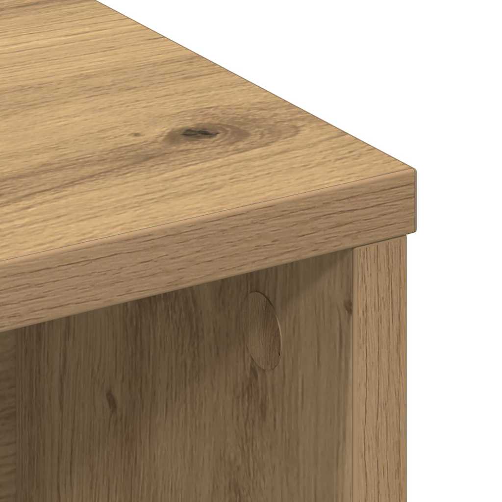 vidaXL Κρεβάτι με Κεφαλάρι με ράφι artisan δρυς Μη επεξεργασμένο ξύλο