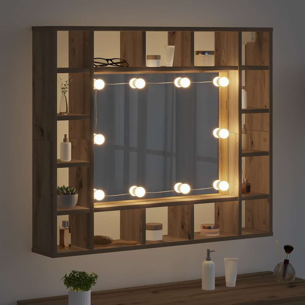 vidaXL Ντουλάπα Καθρέφτη με ράφι Artisan Oak 91 x 15 x 76,5 εκ.