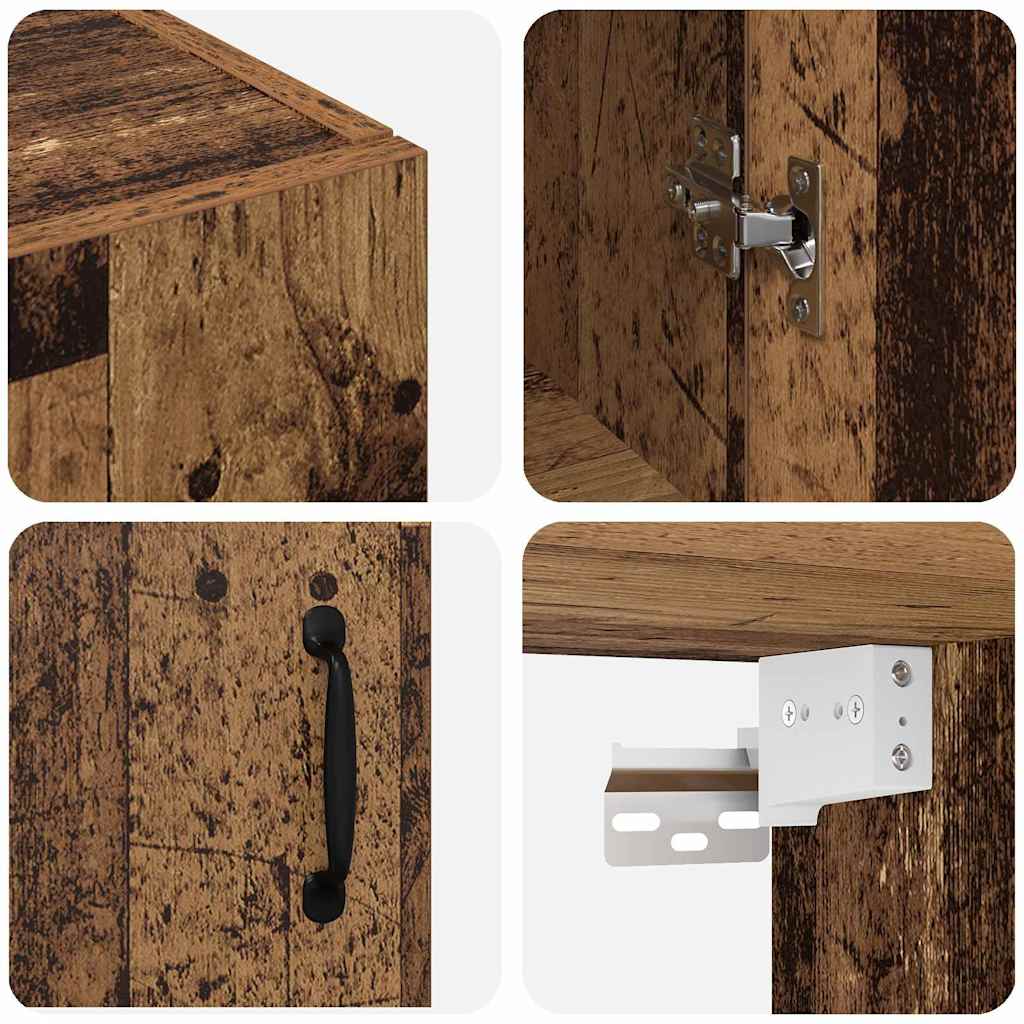 vidaXL Ντουλάπα Τοίχου Επιτοίχιο Παλιό ξύλο 69,5 x 34 x 90 εκ.