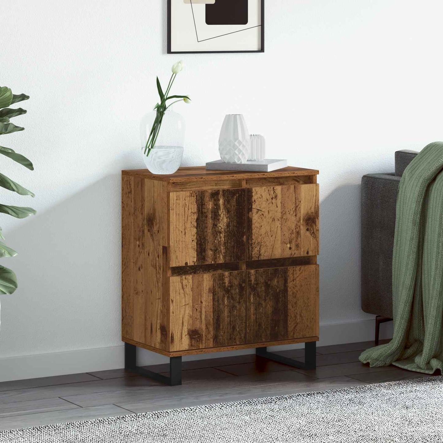vidaXL Πλαϊνό γραφείο Παλιό ξύλο 60 x 35 x 70 cm