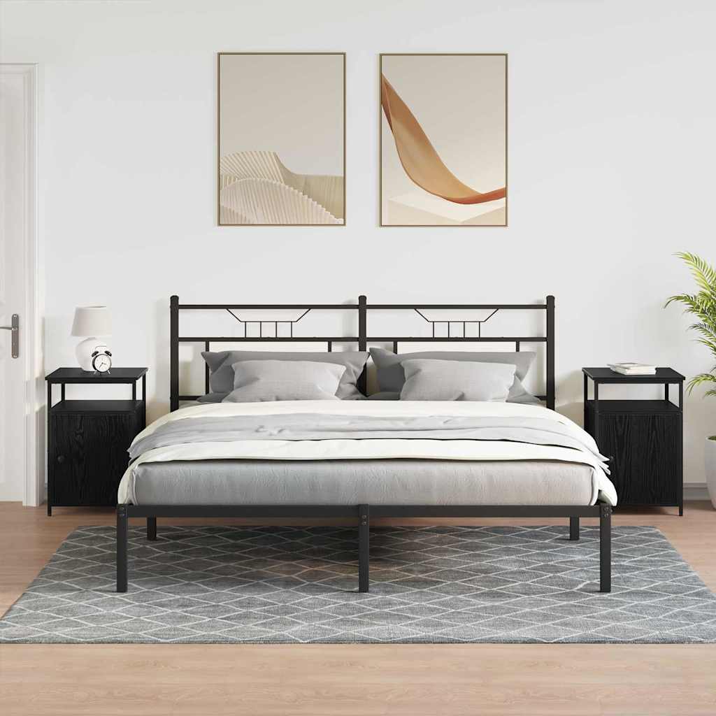 vidaXL Κομοδίνο Μαύρη δρυς Επεξεργασμένο ξύλο