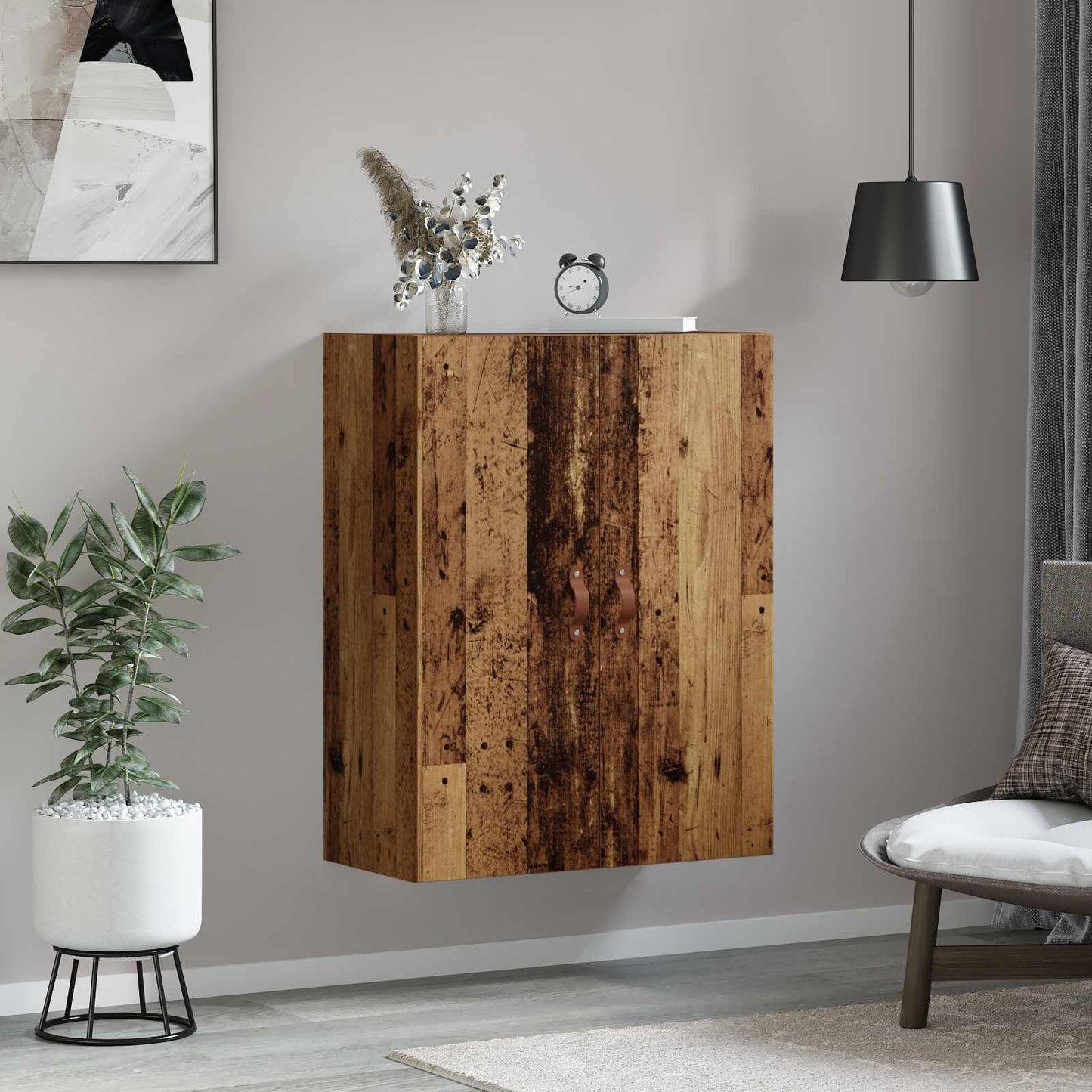 vidaXL Ντουλάπα Τοίχου Επιτοίχιο Παλιό ξύλο 69,5 x 34 x 90 εκ.