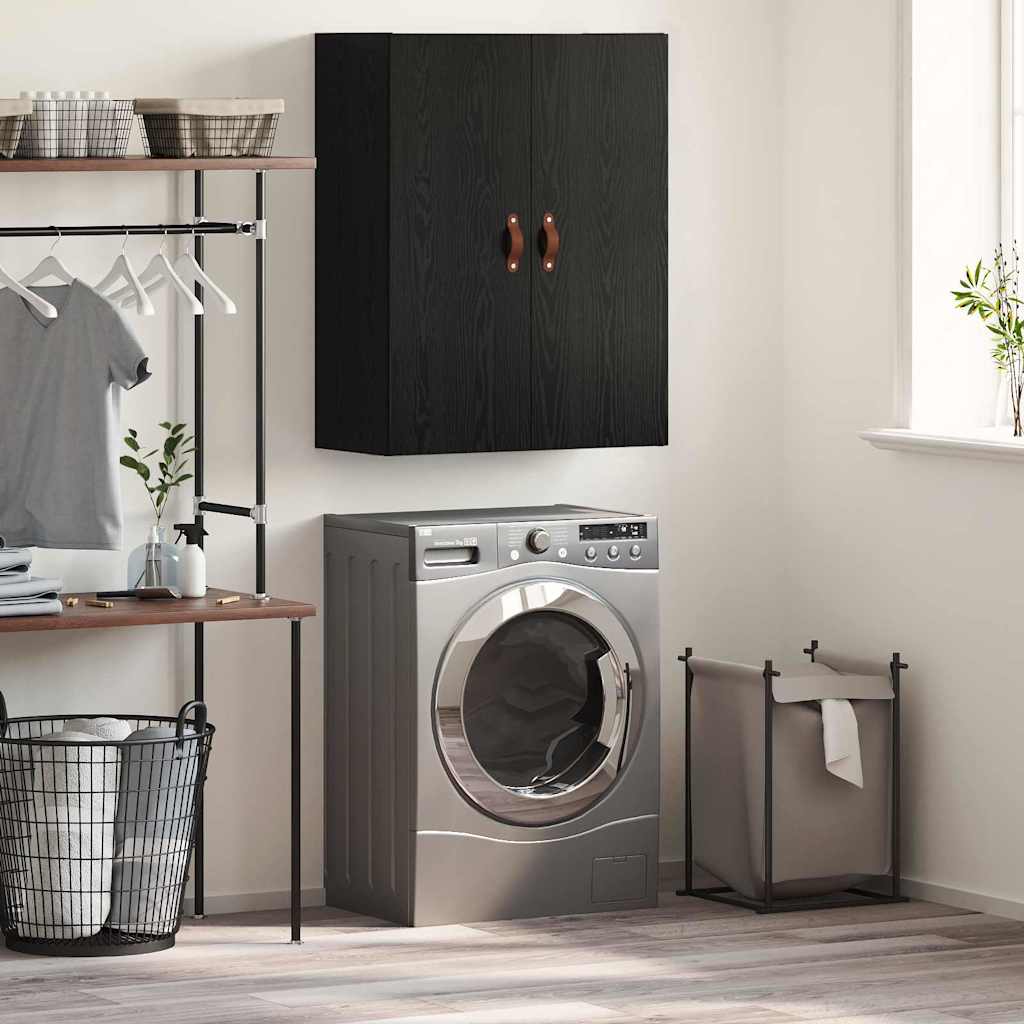 vidaXL Ντουλάπα Τοίχου Επιτοίχιο Μαύρη Οξυά 69,5 x 34 x 90 εκ.