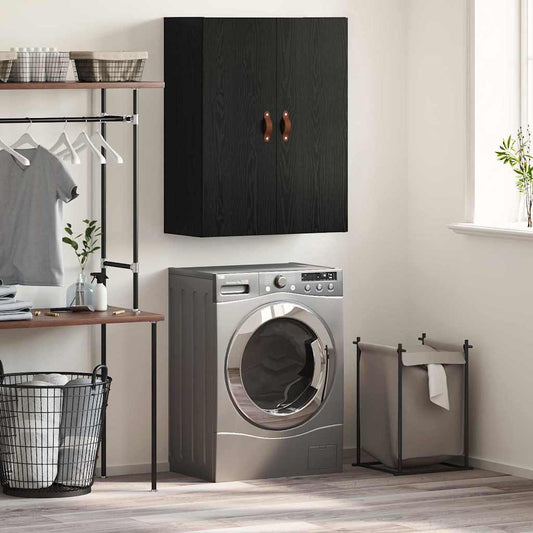 vidaXL Ντουλάπα Τοίχου Επιτοίχιο Μαύρη Οξυά 69,5 x 34 x 90 εκ.