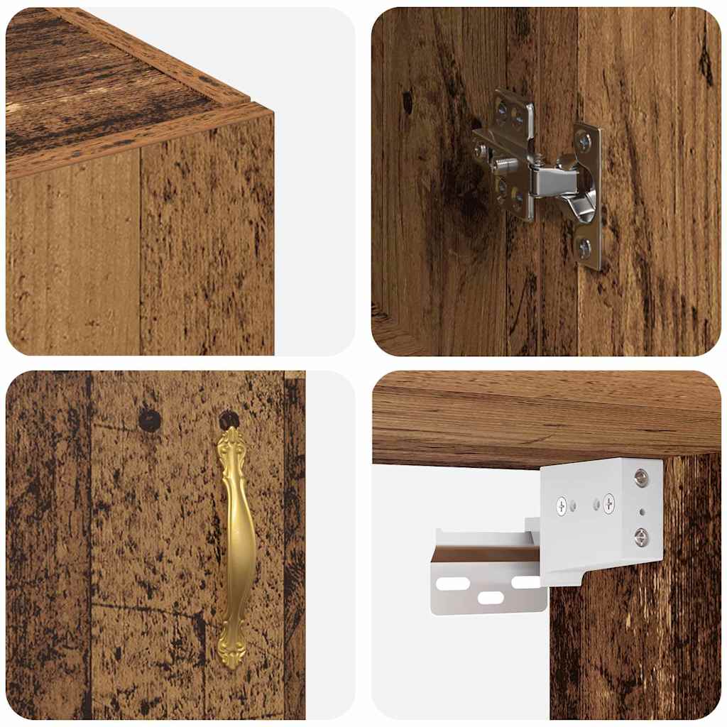 vidaXL Ντουλάπα Τοίχου Επιτοίχιο Παλιό ξύλο 69,5 x 34 x 90 εκ.