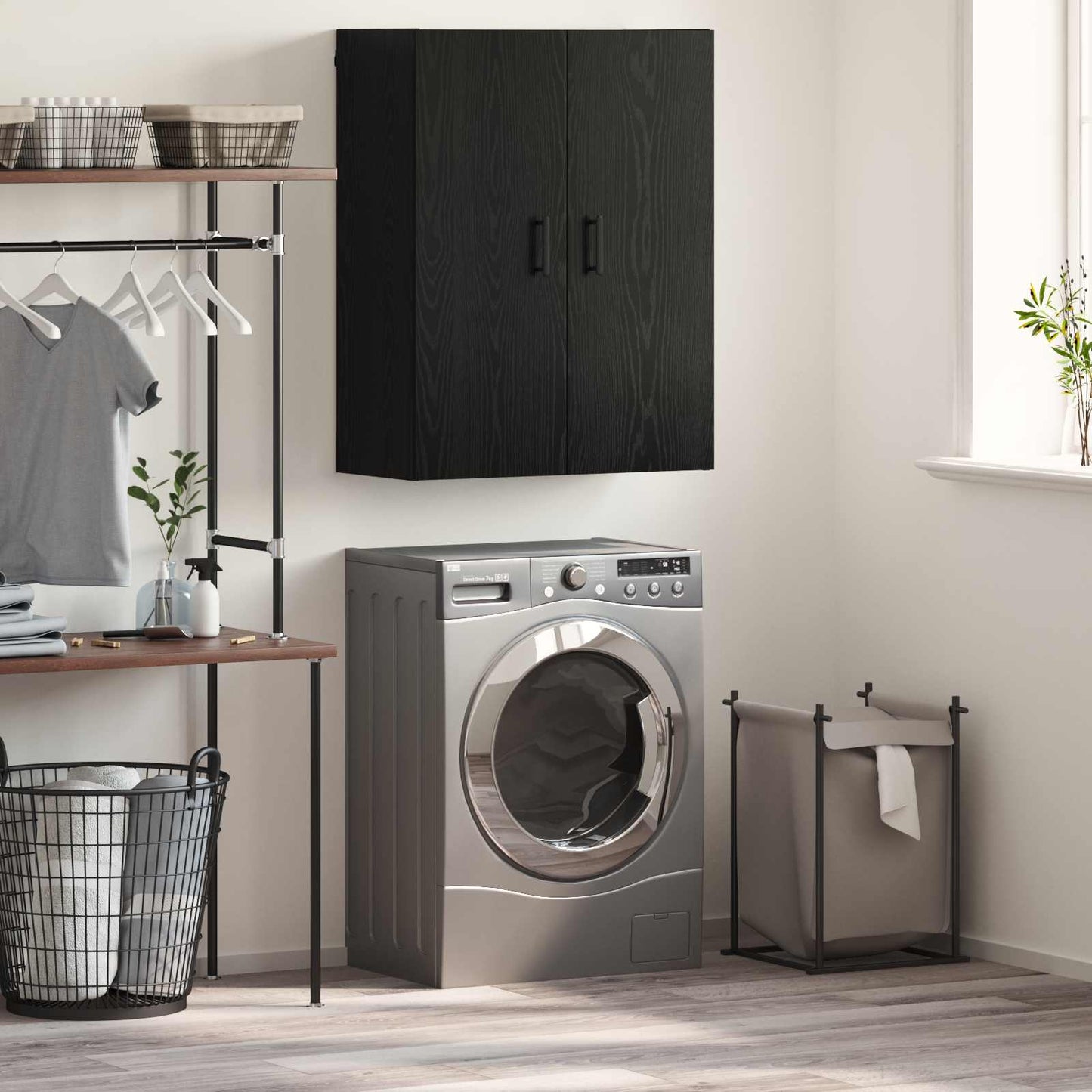 vidaXL Επιτοίχιο ντουλάπι Μαύρη δρυς 69.5 x 34 x 90 εκ.