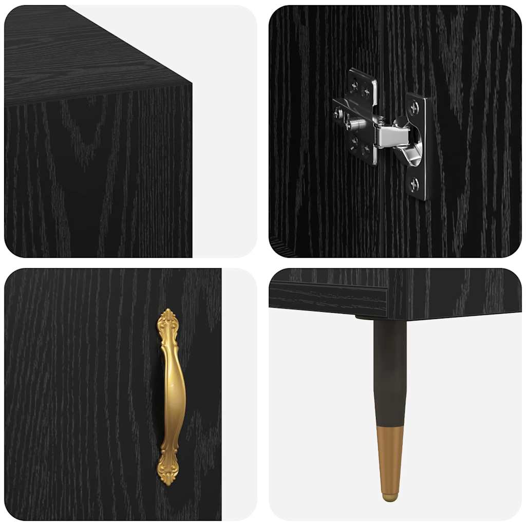 vidaXL Γραφείο με ράφι Μαύρη δρυς 140 x 50 x 75 εκ. Επεξεργασμένο ξύλο