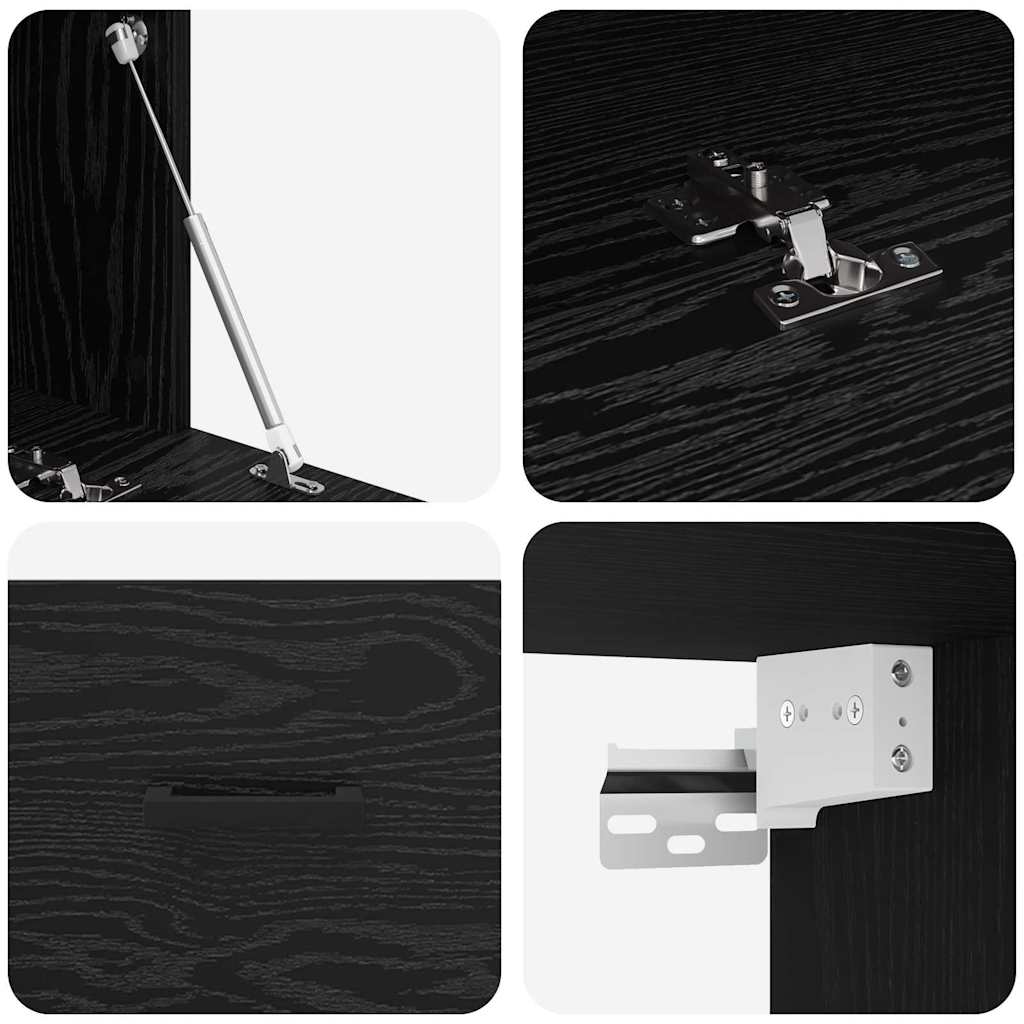 vidaXL Τοίχου Ντουλάπα 60 x 36,5 x 35 cm Επεξεργασμένο Ξύλο Μαύρη Οξυά