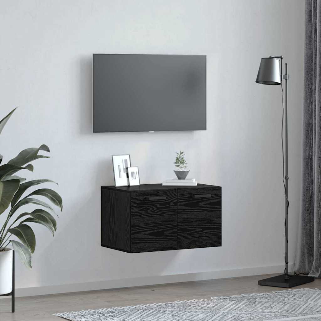 vidaXL Τοίχου Ντουλάπα 60 x 36,5 x 35 cm Επεξεργασμένο Ξύλο Μαύρη Οξυά