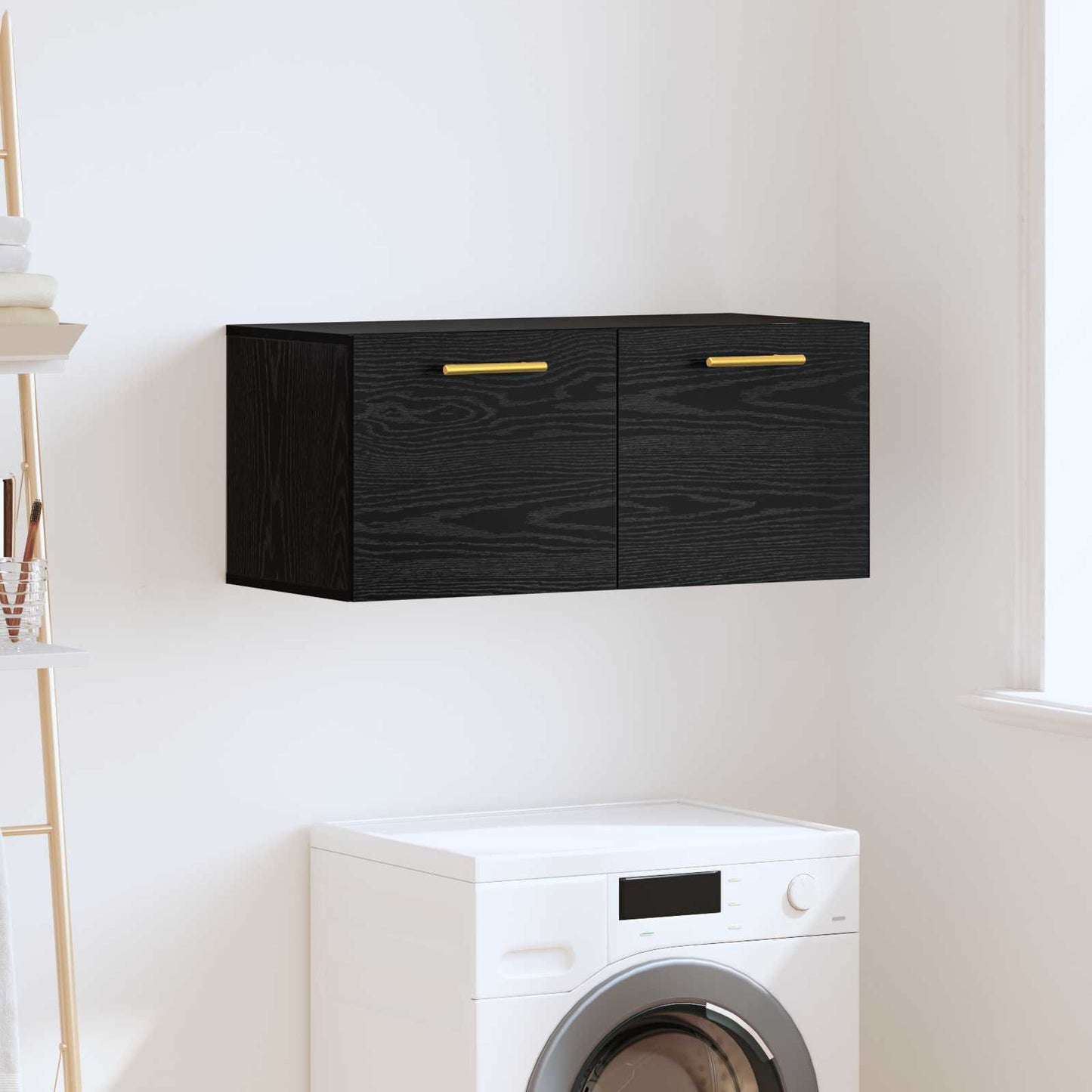 vidaXL Ντουλάπα Τοίχου 80 x 36.5 x 35 cm Επεξεργασμένο Ξύλο Μαύρη δρυς