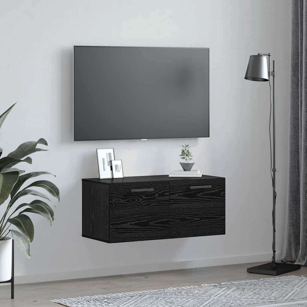 vidaXL Ντουλάπα Τοίχου 80 x 36.5 x 35 cm Επεξεργασμένο Ξύλο Μαύρη δρυς