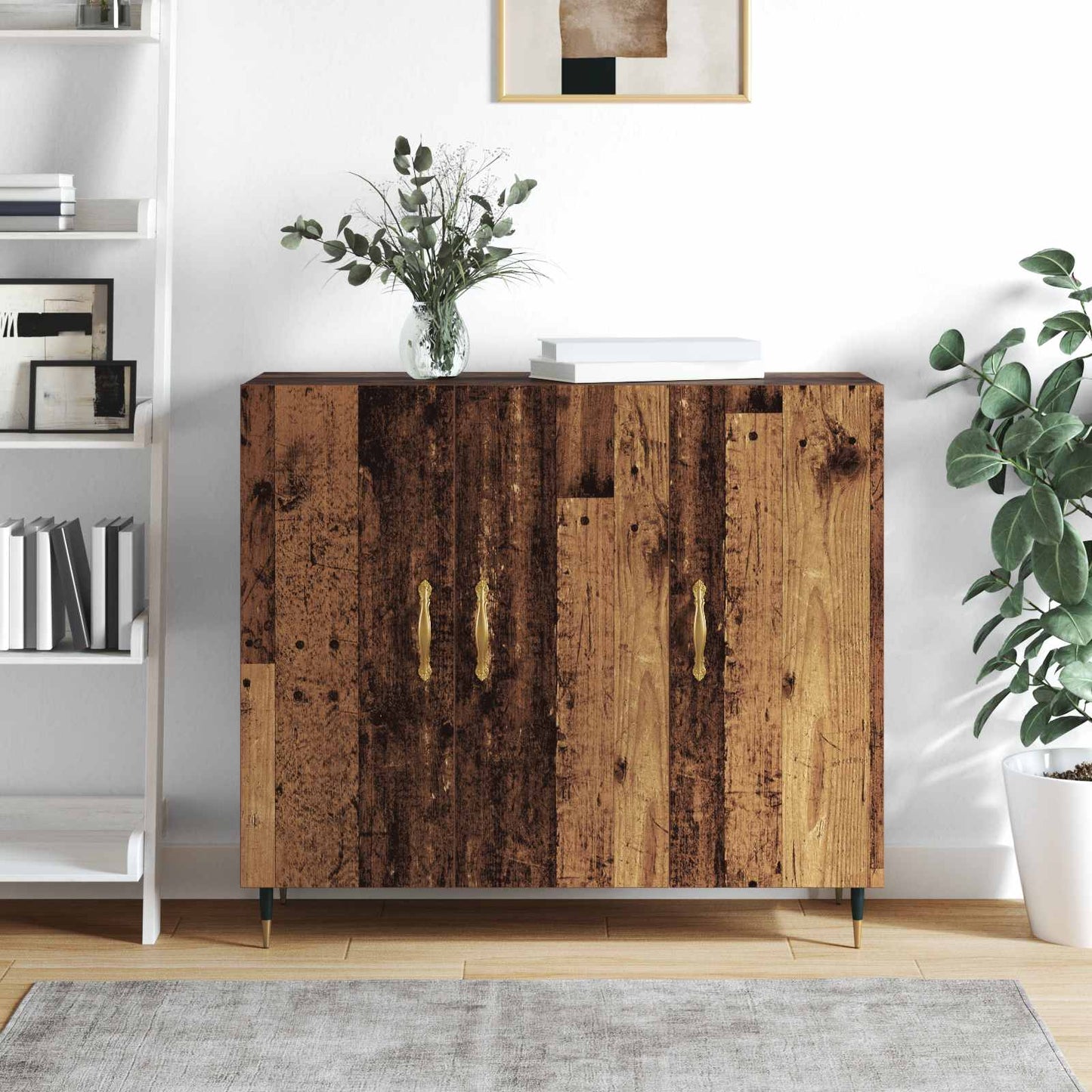 vidaXL Πλαϊνό γραφείο Παλιό ξύλο 90 x 34 x 80 εκ. Επεξεργασμένο ξύλο