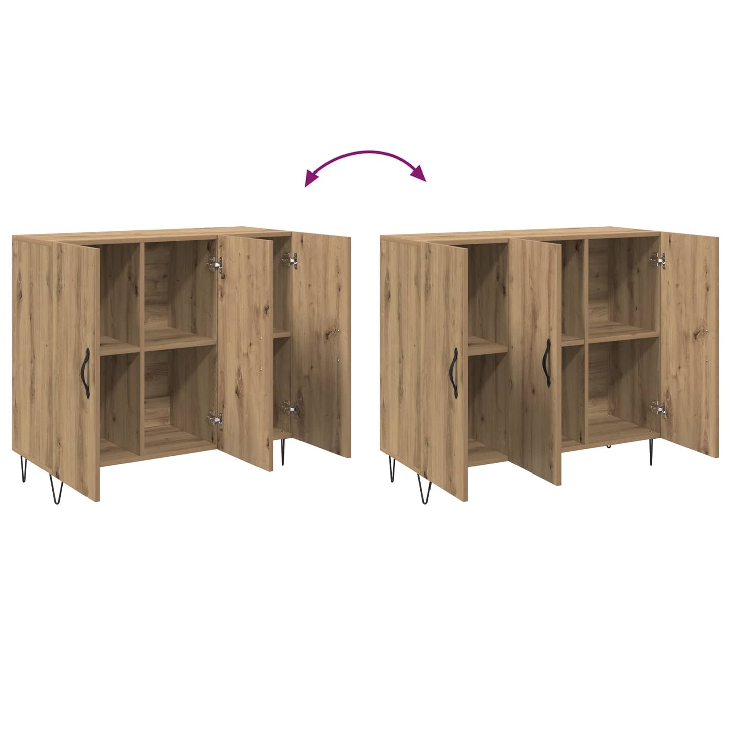 vidaXL Πλαϊνό γραφείο Artisan Oak 90 x 32,5 x 80 εκ Επεξεργασμένο ξύλο