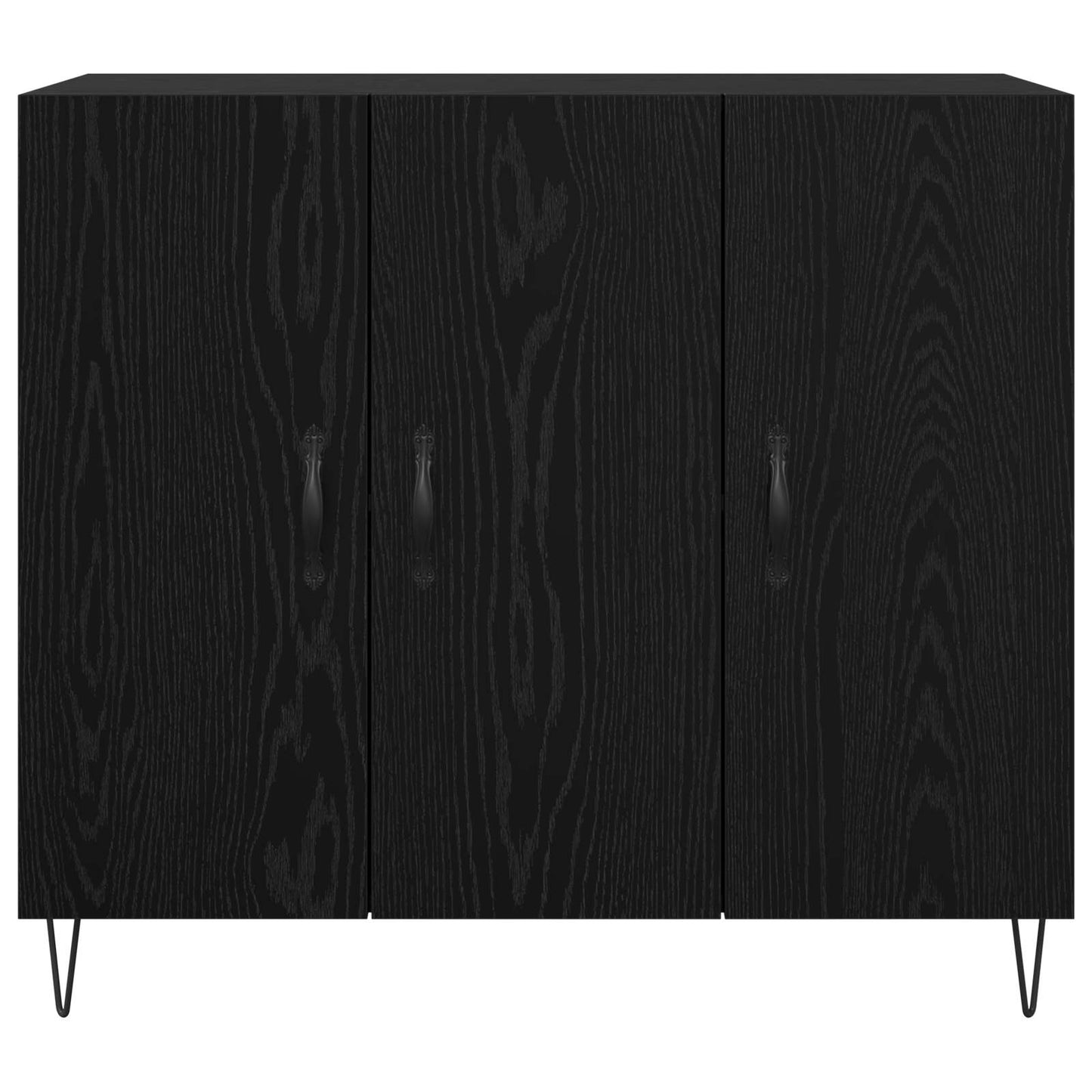 vidaXL Πλαϊνό γραφείο Μαύρη Οξυά 90 x 32,5 x 80 εκ Επεξεργασμένο ξύλο