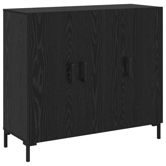 vidaXL Πλαϊνό γραφείο Μαύρη Οξυά 90 x 34 x 80 εκ. Επεξεργασμένο ξύλο
