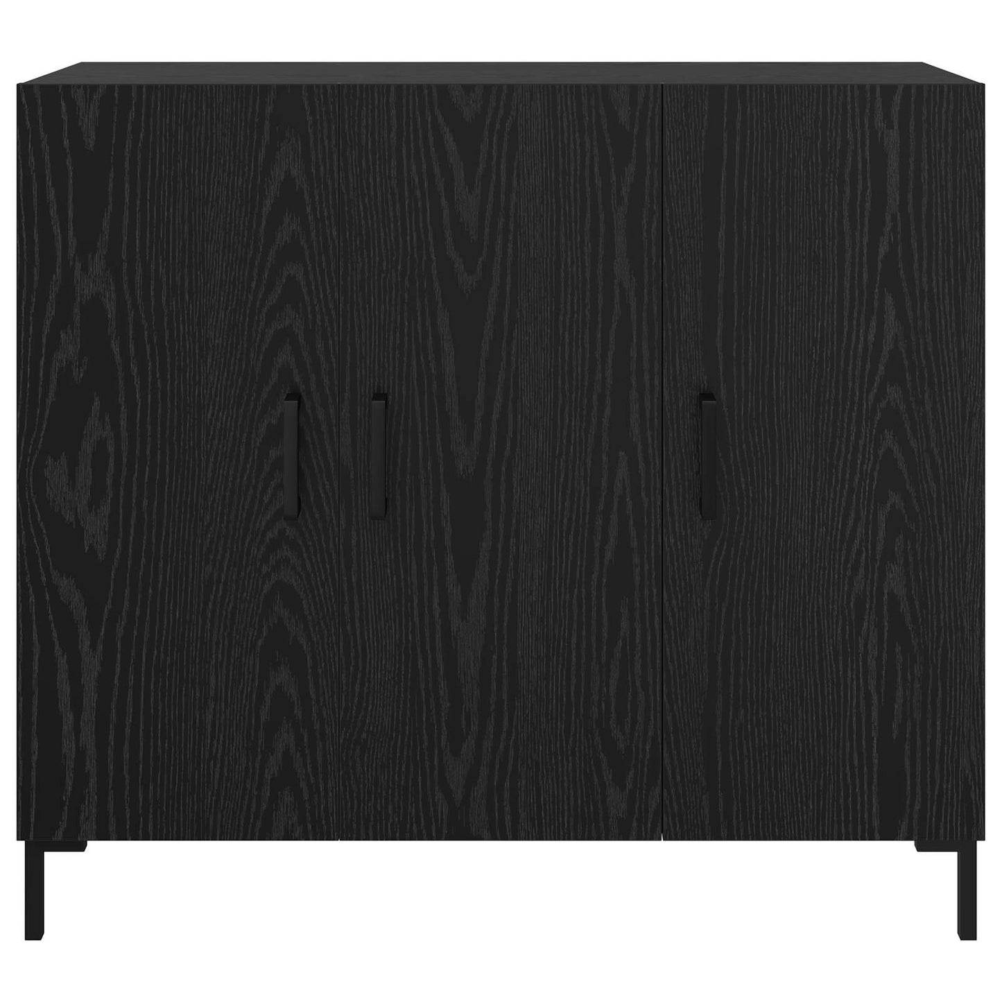 vidaXL Πλαϊνό γραφείο Μαύρη Οξυά 90 x 34 x 80 εκ. Επεξεργασμένο ξύλο