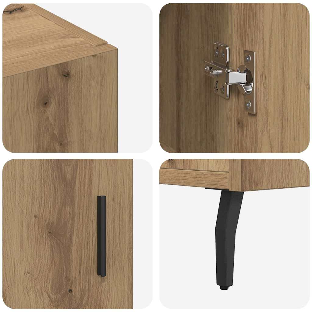 vidaXL Πλαϊνό γραφείο Artisan Oak 90 x 34 x 80 εκ. Επεξεργασμένο ξύλο