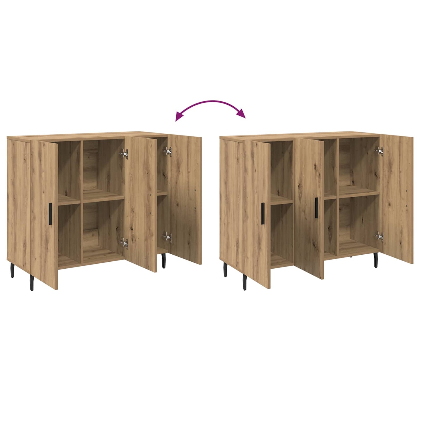 vidaXL Πλαϊνό γραφείο Artisan Oak 90 x 34 x 80 εκ. Επεξεργασμένο ξύλο