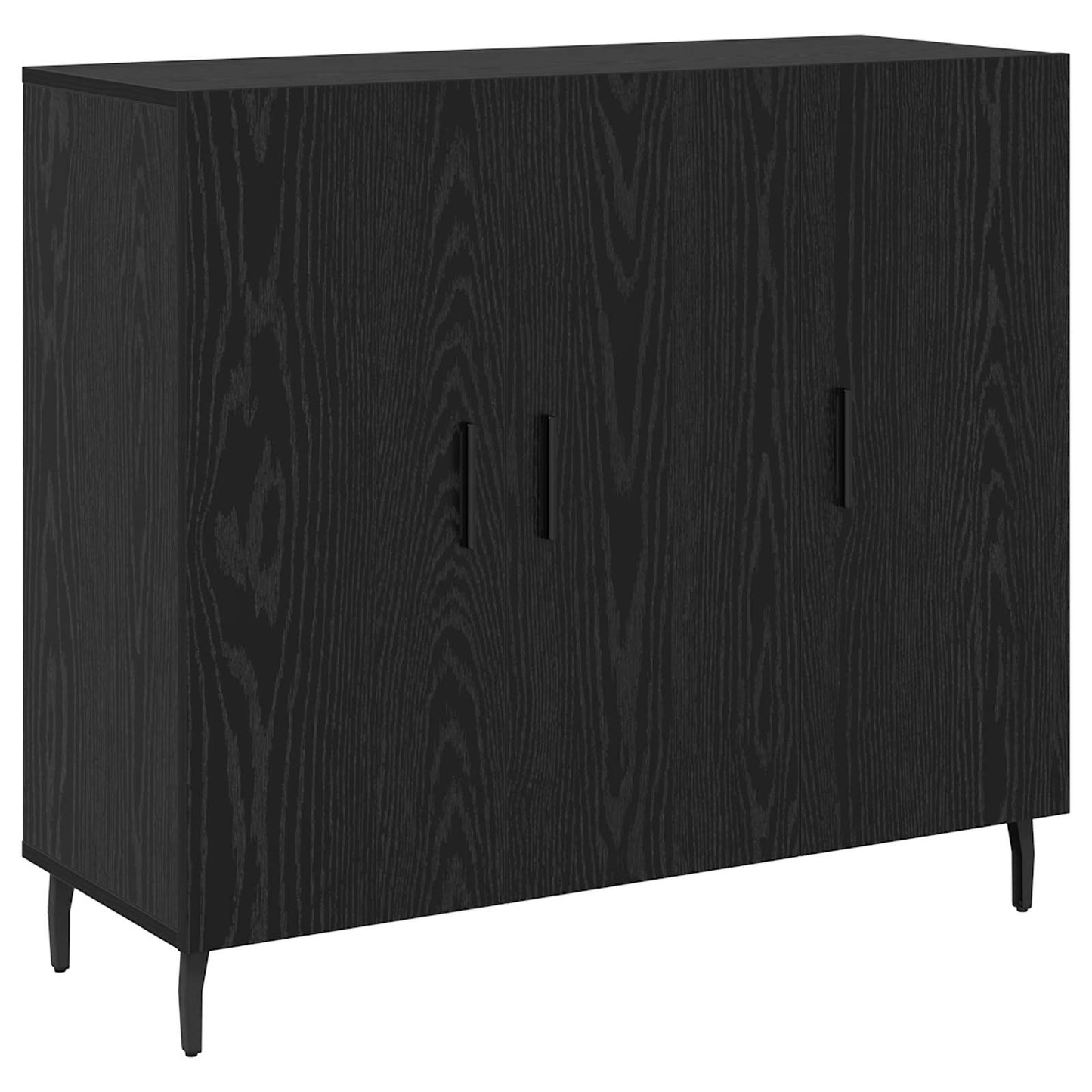 vidaXL Πλαϊνό γραφείο Μαύρη Οξυά 90 x 34 x 80 εκ. Επεξεργασμένο ξύλο