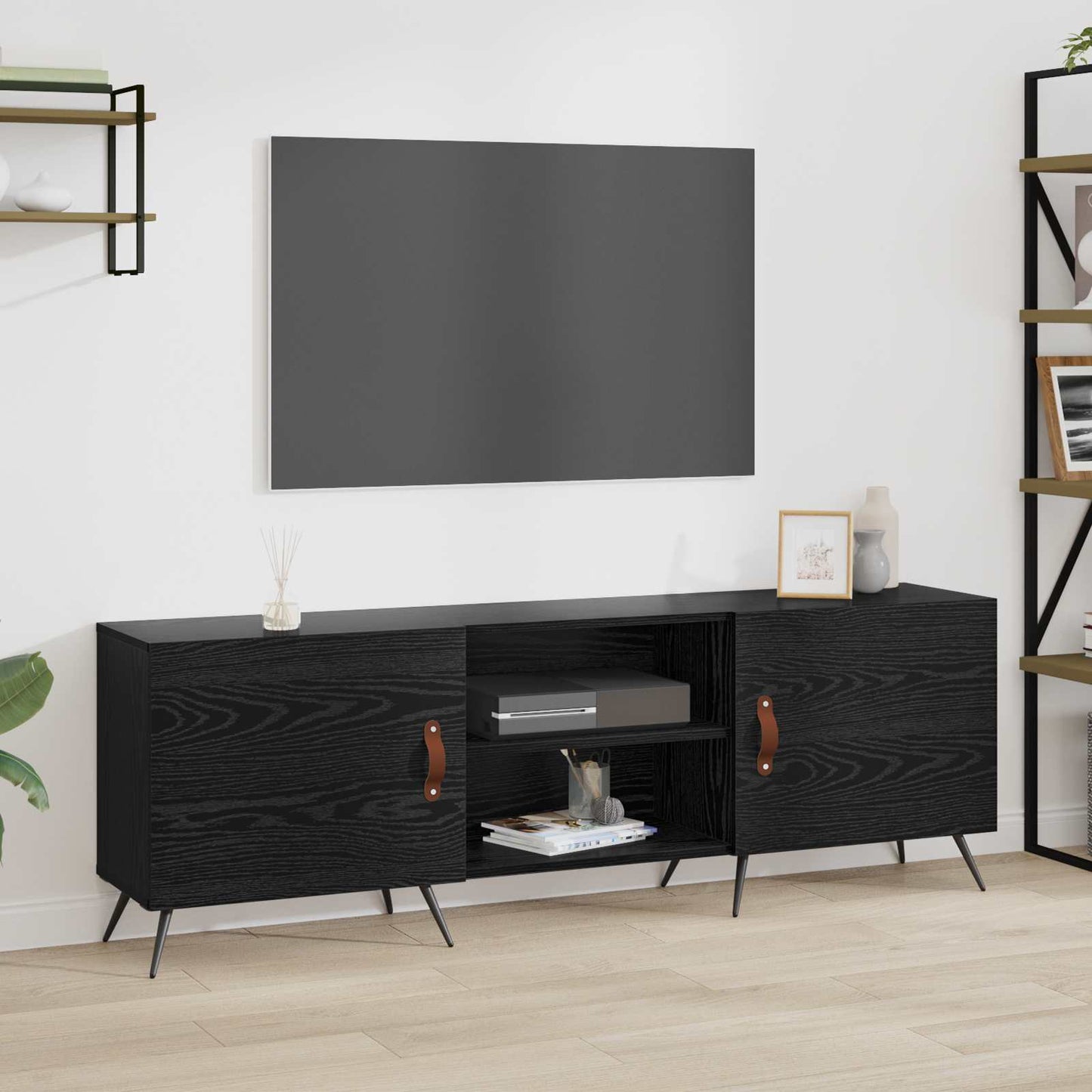 vidaXL Ντουλάπι TV 150 x 30 x 50 cm Μαύρη δρυς Επεξεργασμένο ξύλο