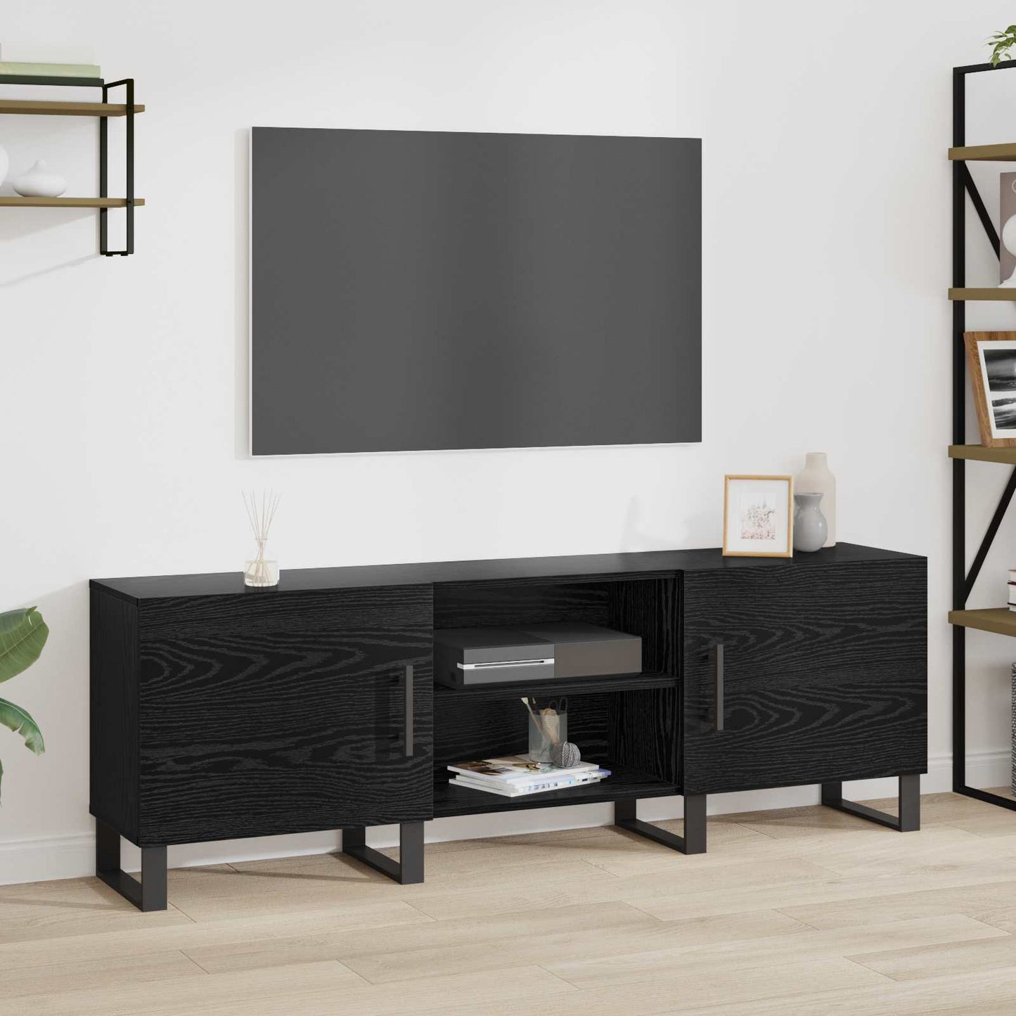 vidaXL Ντουλάπι TV 150 x 30 x 50 cm Μαύρη Οξυά Επεξεργασμένο Ξύλο