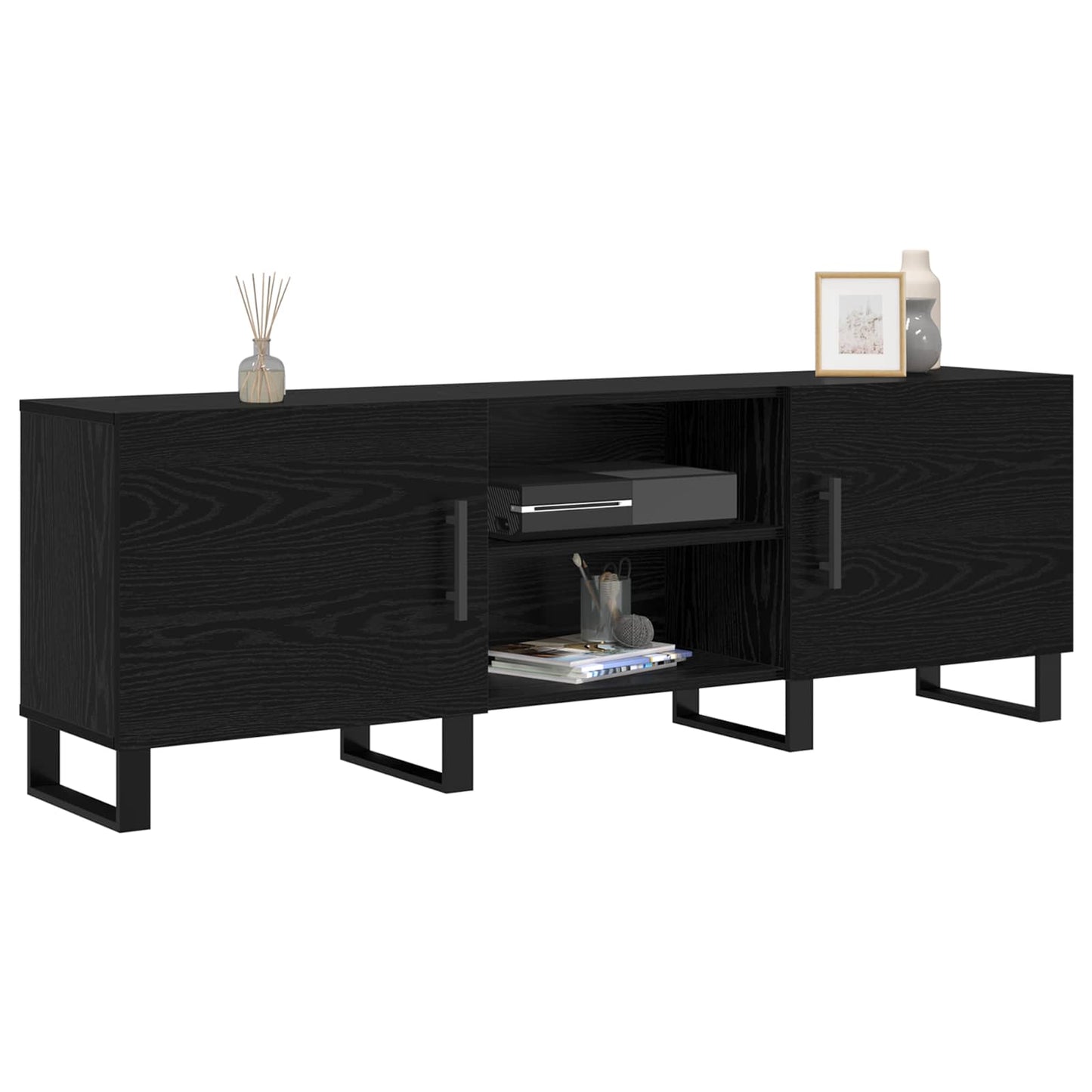 vidaXL Ντουλάπι TV 150 x 30 x 50 cm Μαύρη Οξυά Επεξεργασμένο Ξύλο