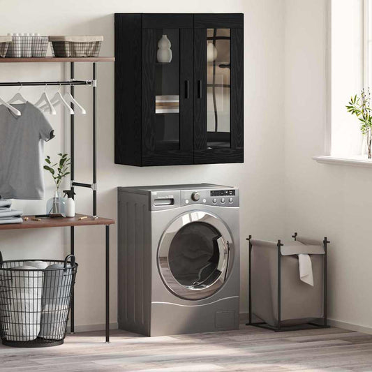 vidaXL Επιτοίχιο ντουλάπι Μαύρο 69,5 x 34 x 90 εκ. Επεξεργασμένο ξύλο