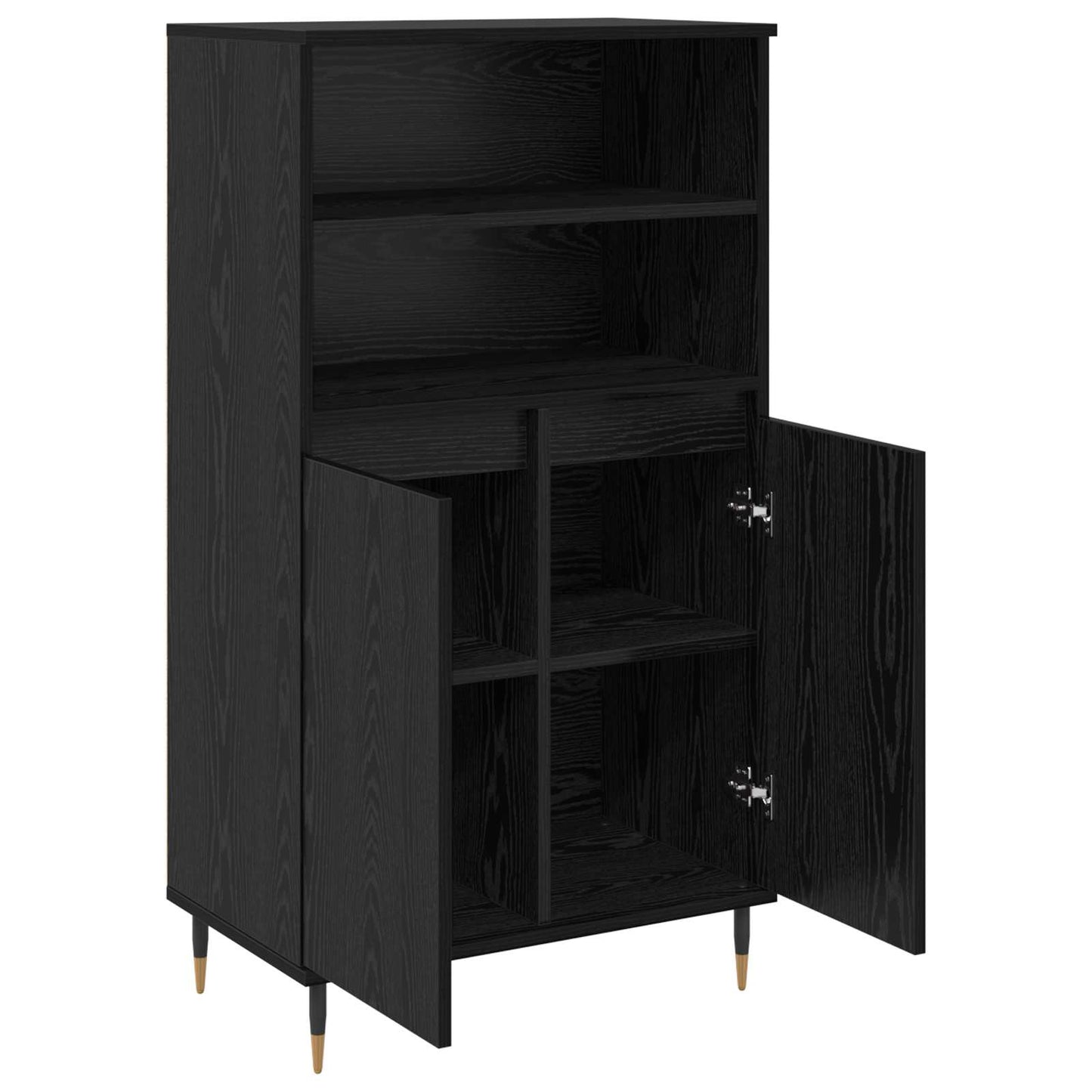 vidaXL Highboard Μαύρο 60 x 36 x 110 εκ. Επεξεργασμένο ξύλο
