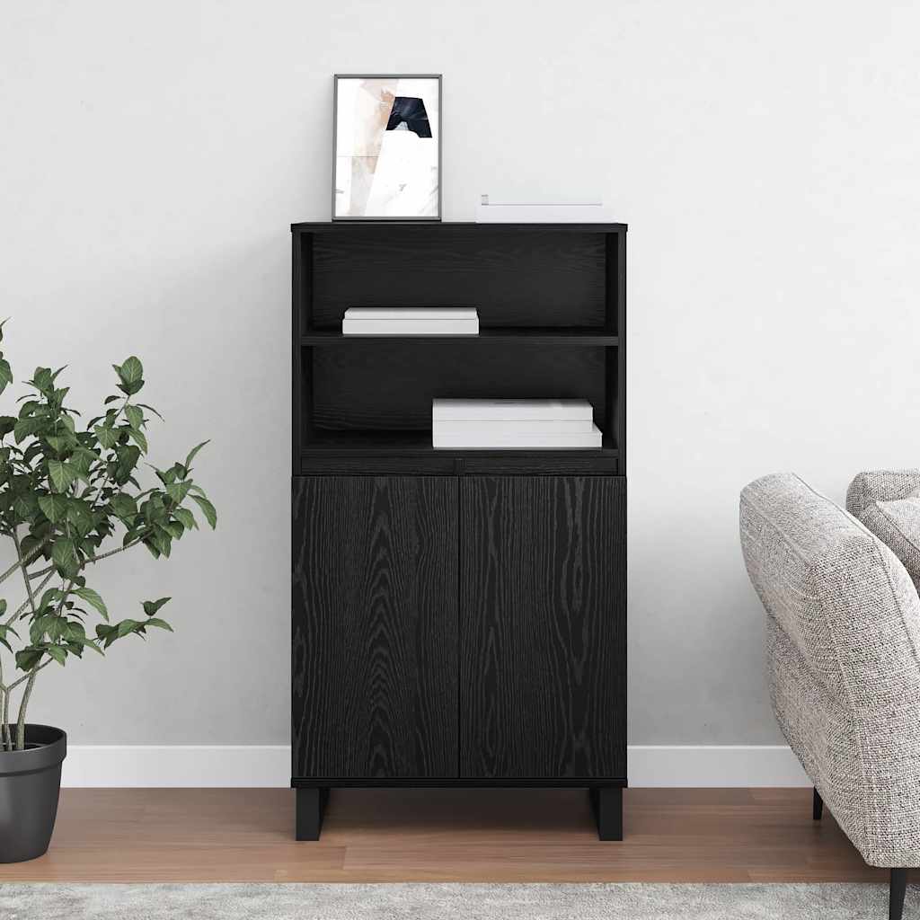 vidaXL Highboard Μαύρο 60 x 36 x 110 εκ Επεξεργασμένο ξύλο