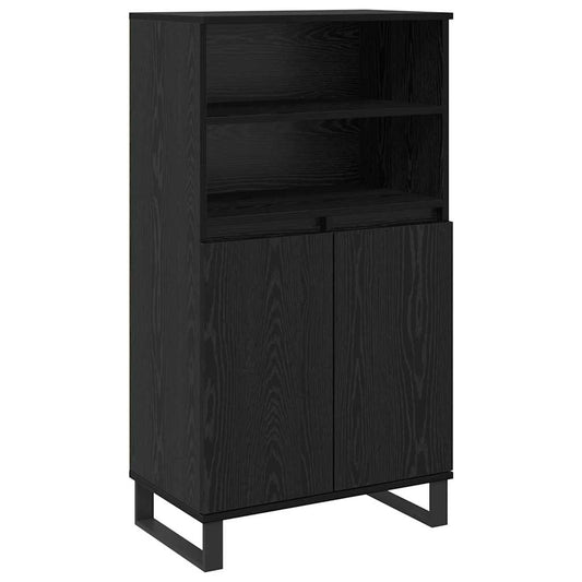 vidaXL Highboard Μαύρο 60 x 36 x 110 εκ Επεξεργασμένο ξύλο
