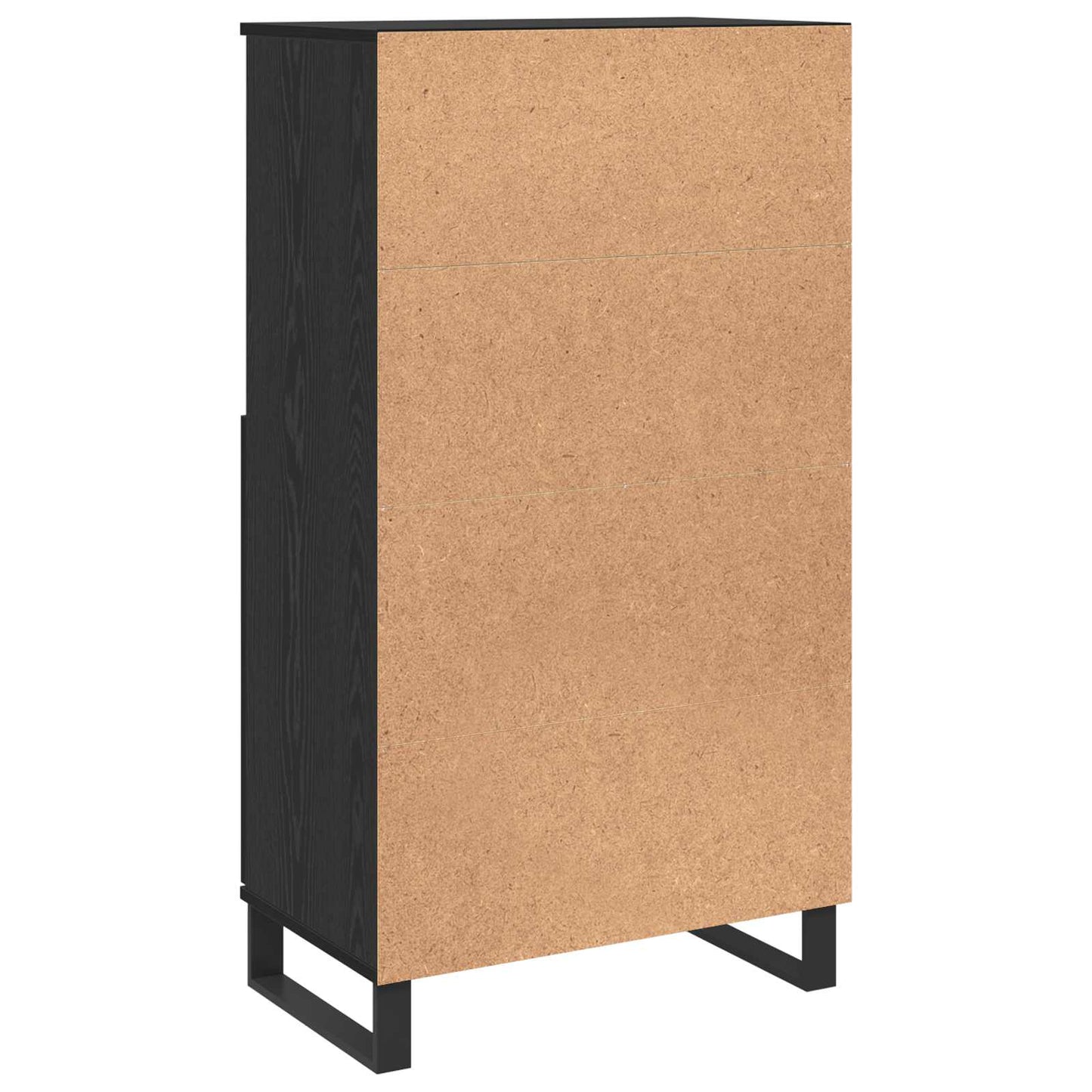vidaXL Highboard Μαύρο 60 x 36 x 110 εκ Επεξεργασμένο ξύλο