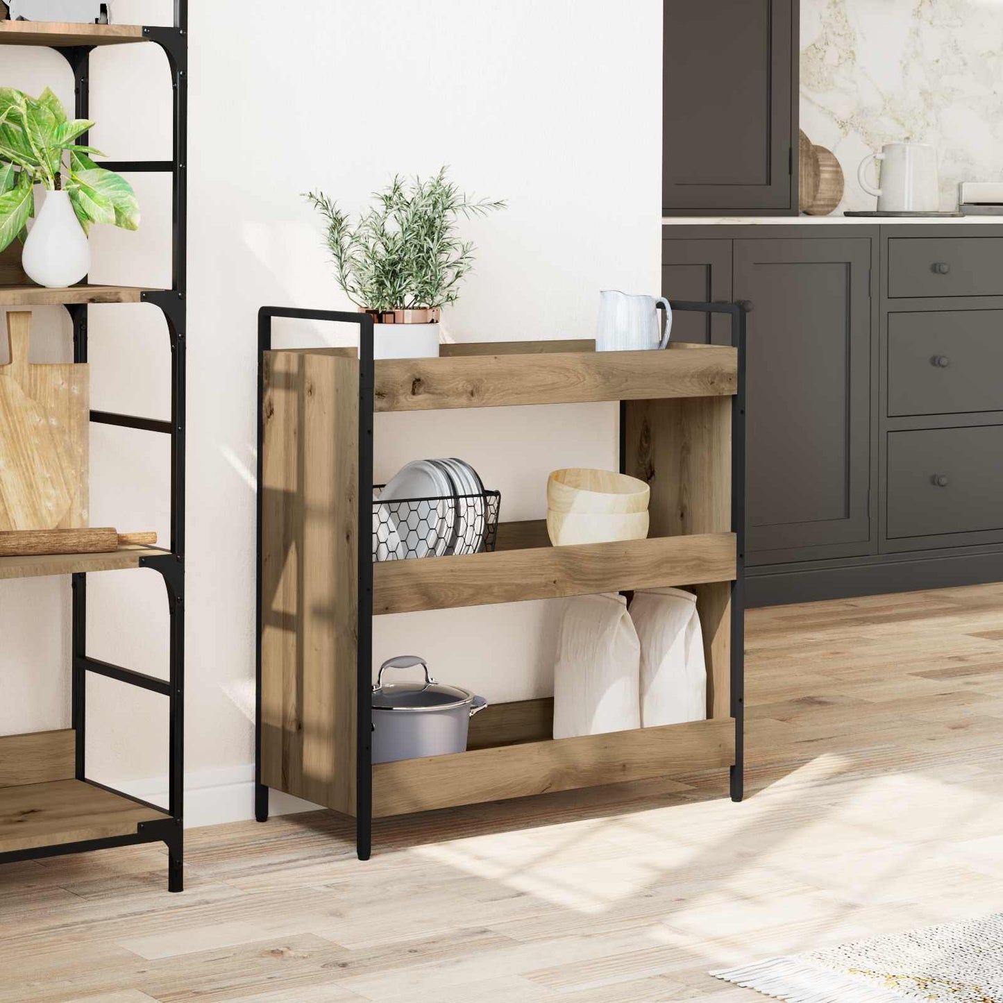 vidaXL Καρότσι Κουζίνας Artisan Oak 70 x 30 x 82 εκ Επεξεργασμένο Ξύλο