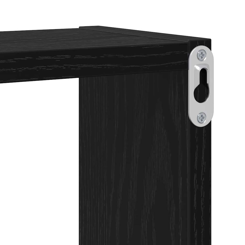 vidaXL Κύβος Τοίχου Μαύρη δρυς 96 x 12 x 64 εκ. Επεξεργασμένο ξύλο