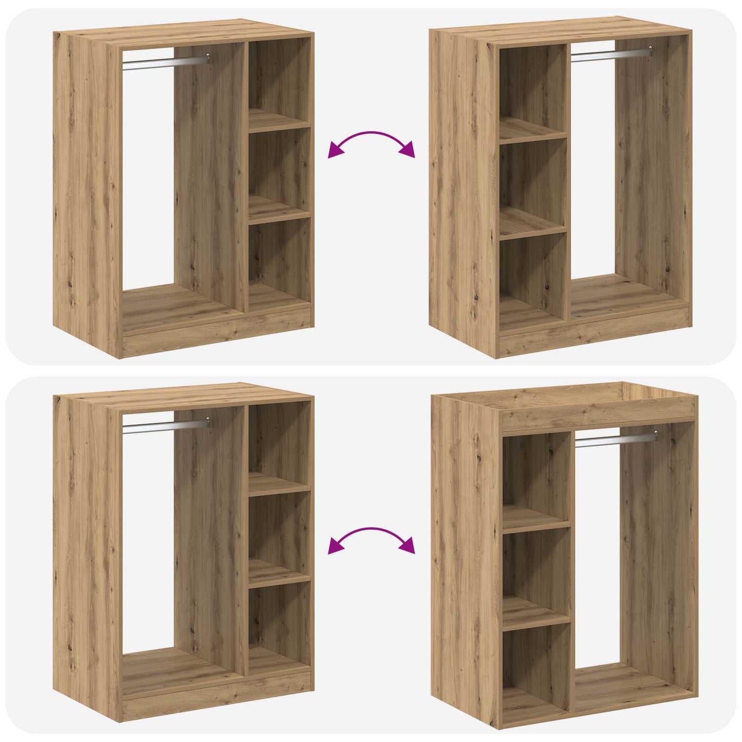 vidaXL Ντουλάπι Artisan Oak 77 x 48 x 102 cm