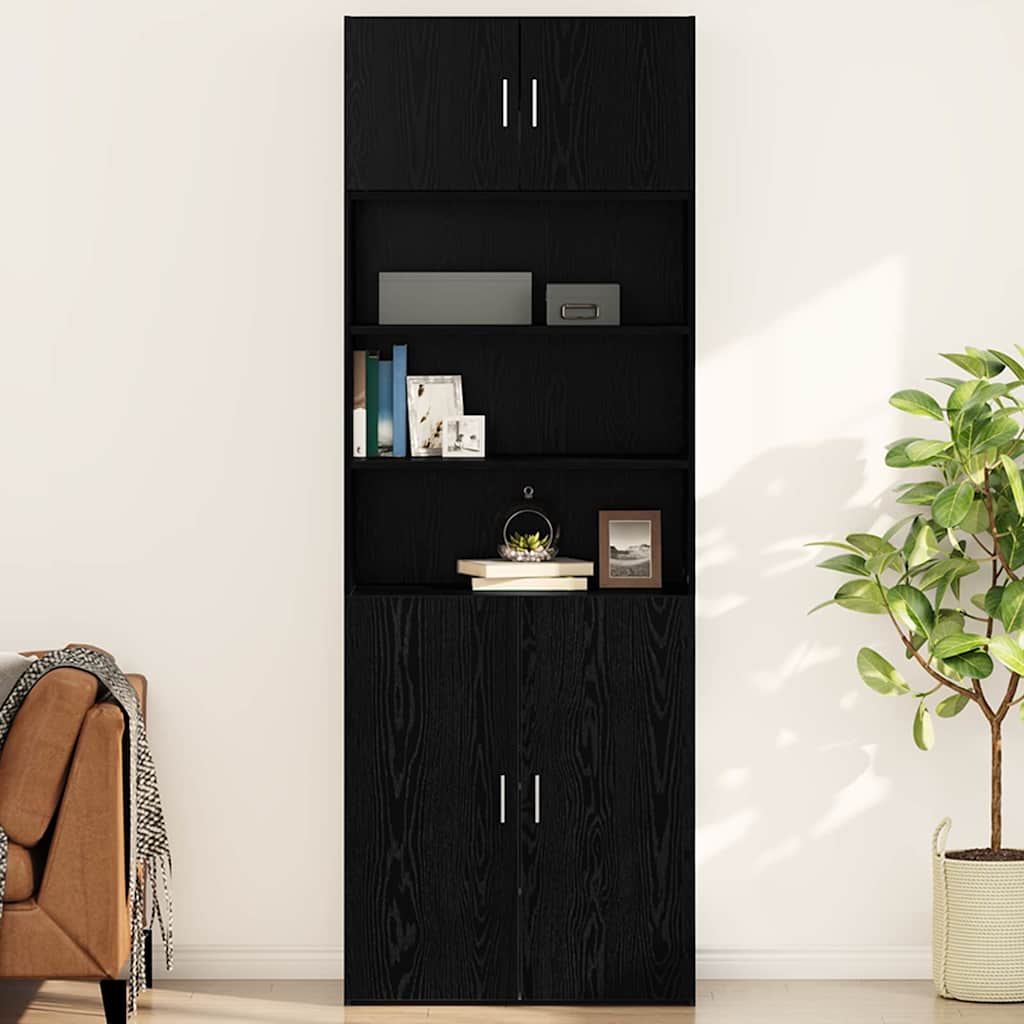vidaXL Ντουλάπα Τοίχου Μαύρη δρυς 80 x 42.5 x 40 cm Επεξεργασμένο ξύλο