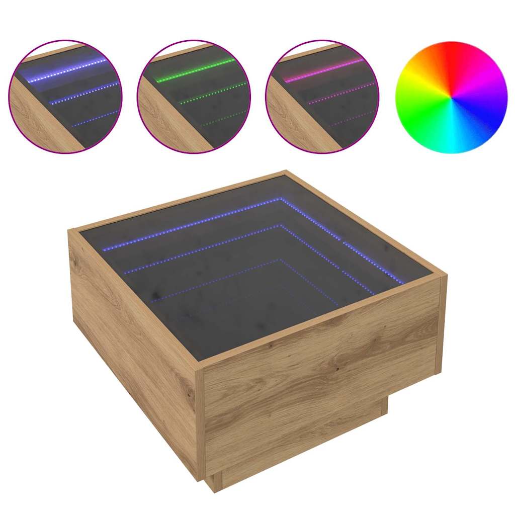 vidaXL Τραπεζάκι σαλονιού artisan δρυς 50 x 50 x 30 εκ