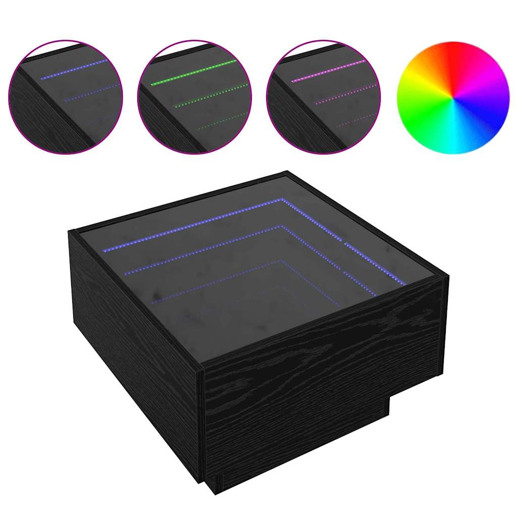 vidaXL Τραπεζάκι σαλονιού Μαύρη δρυς 50 x 50 x 30 εκ