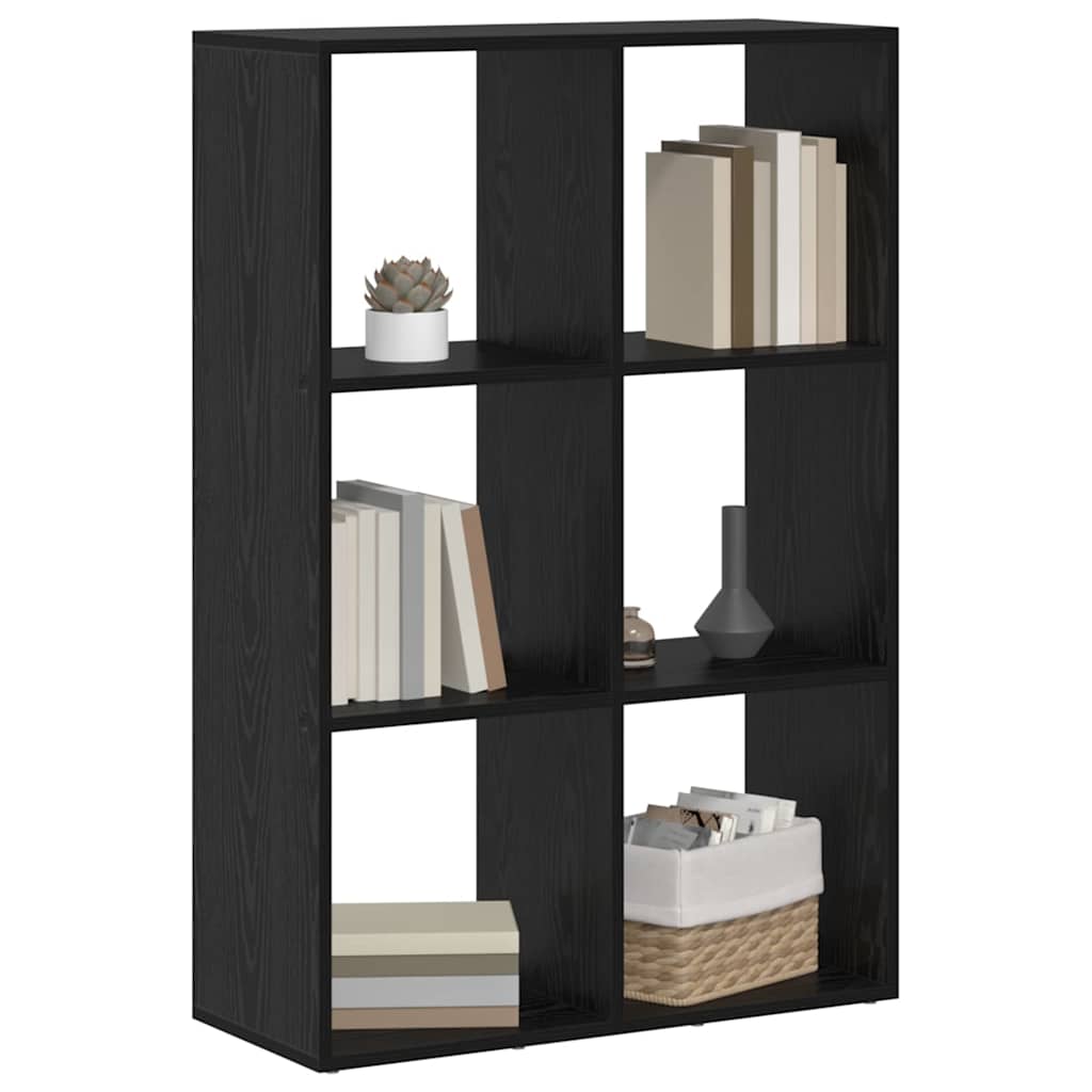 vidaXL Βιβλιοθήκη Μαύρη δρυς 69.5 x 29 x 103.5 εκ Επεξεργασμένο ξύλο