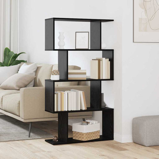 vidaXL Βιβλιοθήκη Μαύρη Οξυά 70 x 24 x 129 εκ. Επεξεργασμένο ξύλο