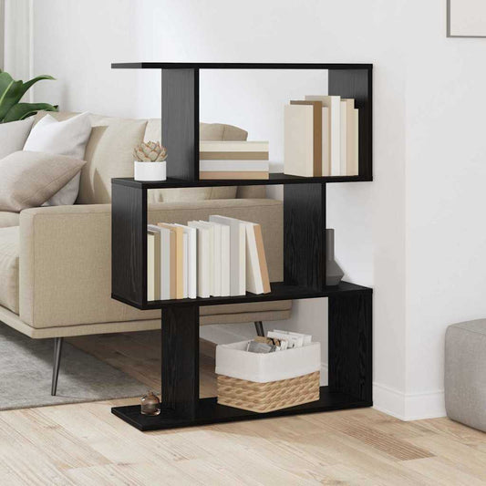 vidaXL Βιβλιοθήκη Μαύρη Οξυά 70 x 14 x 97 εκ. Επεξεργασμένο ξύλο